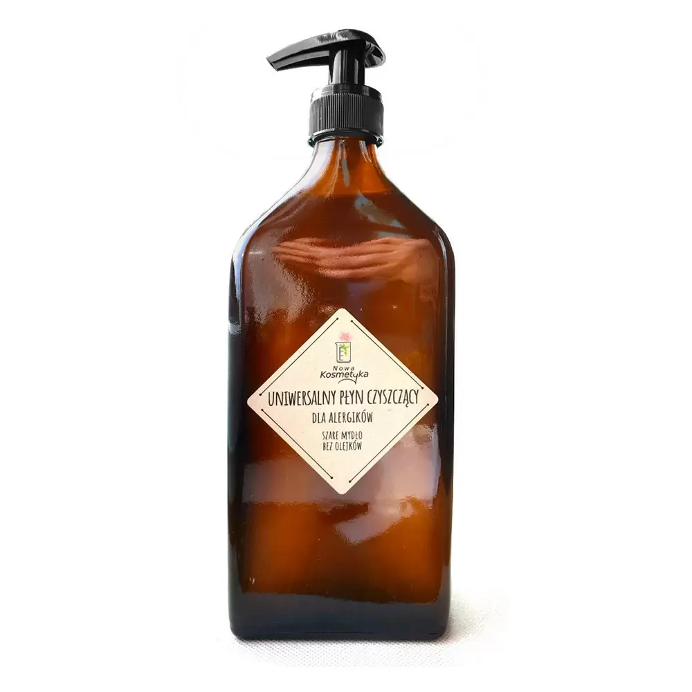 Uniwersalny płyn czyszczący dla alergików na bazie szarego mydła (z pompką) | Nowa Kosmetyka
