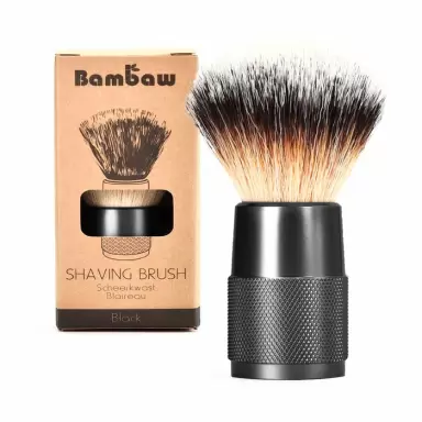 Pędzel wielorazowy do golenia - czarny | Bambaw