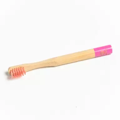Bambusowa szczoteczka do zębów dla dzieci - różowa | Nested
