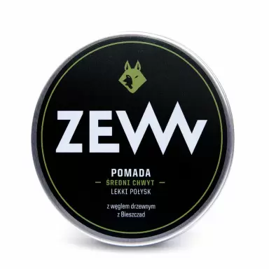 Wodna pomada do włosów z węglem drzewnym - średni chwyt, lekki połysk | ZEW for men