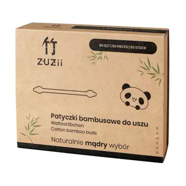 Patyczki bambusowe do uszu z bawełną dla dzieci i niemowląt | Zuzii