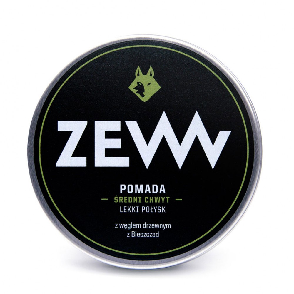 Wodna pomada do włosów z węglem drzewnym - średni chwyt, lekki połysk | ZEW for men