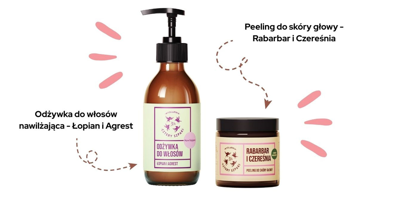 Peeling do skóry głowy - Rabarbar i Czereśnia 4Szpaki