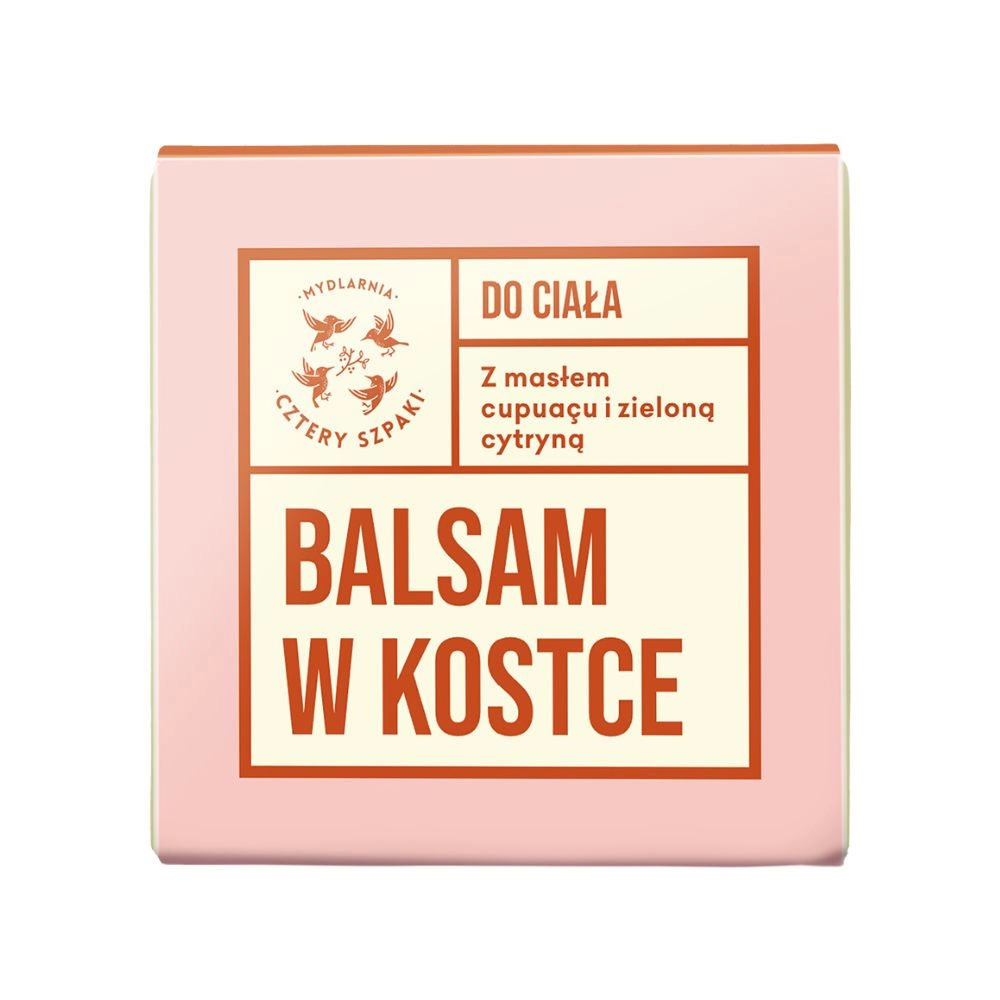 Balsam do ciała w kostce - z masłem cupuacu i zieloną cytryną | Cztery Szpaki