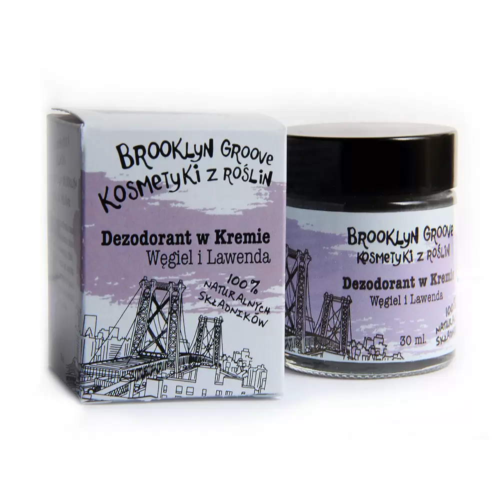 Naturalny dezodorant w kremie - Lawenda i Węgiel z Trawą Cytrynową | Brooklyn Groove