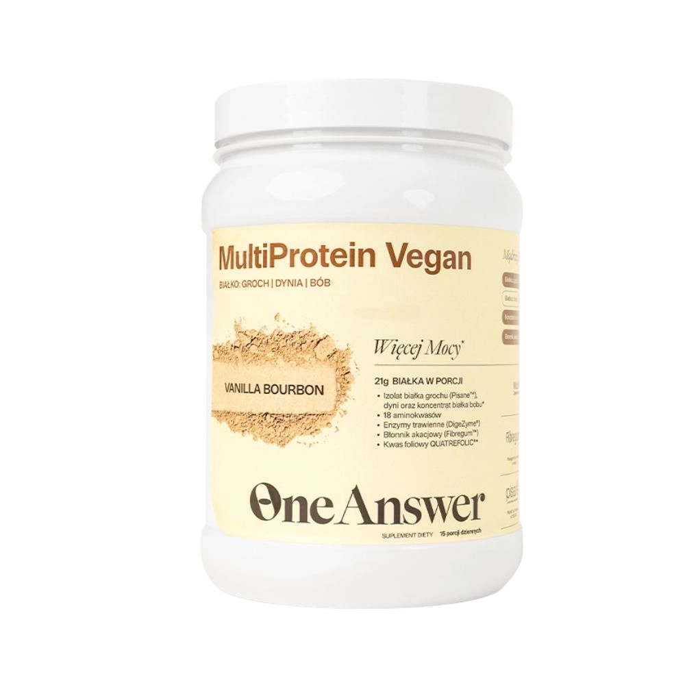 Białko roślinne w proszku MultiProtein Vegan Vanilla Bourbon | One Answer