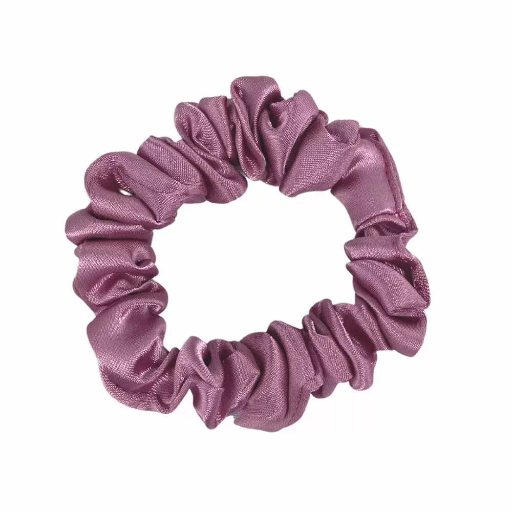 Mini scrunchie satynowa - burgundowy róż | BoMoye
