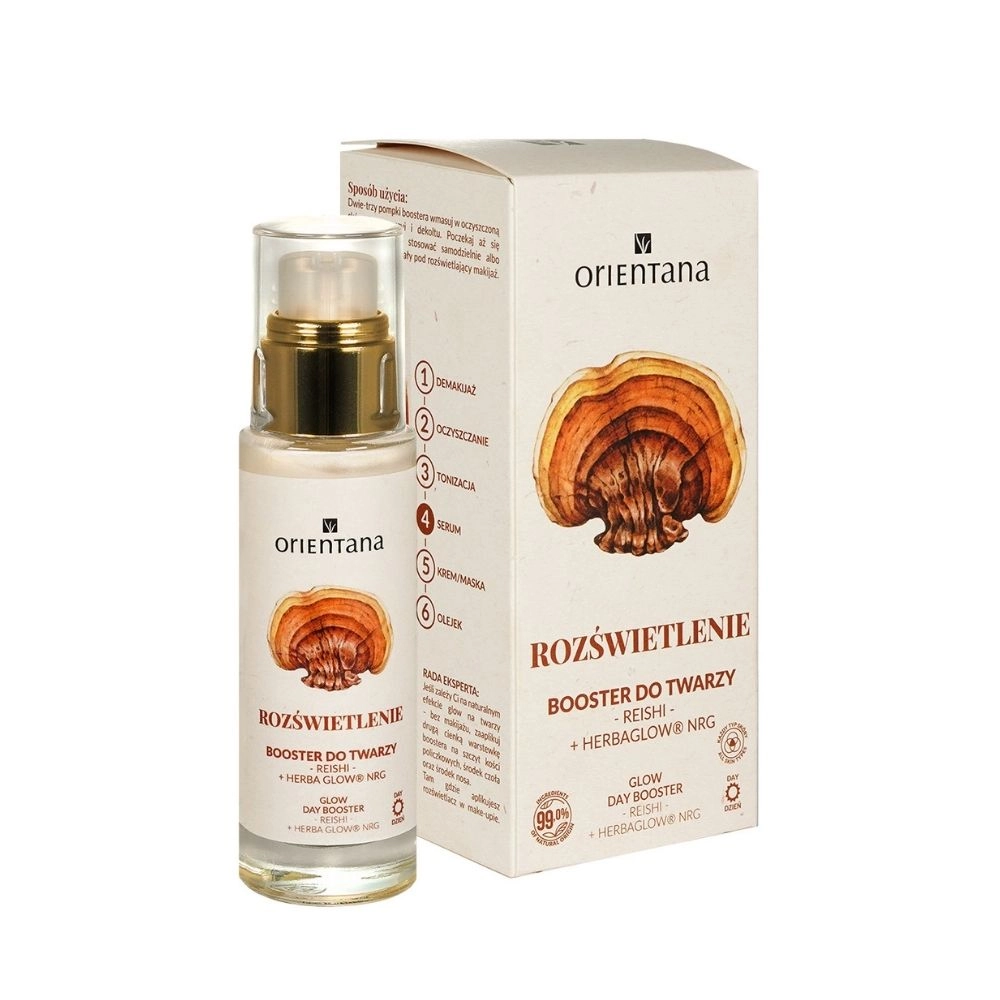 Booster Rozświetlający Reishi i Różaniec Dzikiej Róży na dzień | Orientana