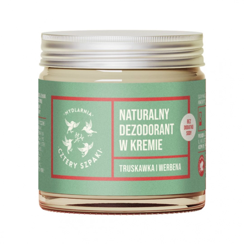 Dezodorant w kremie Truskawka i Werbena bez dodatku sody | Cztery Szpaki