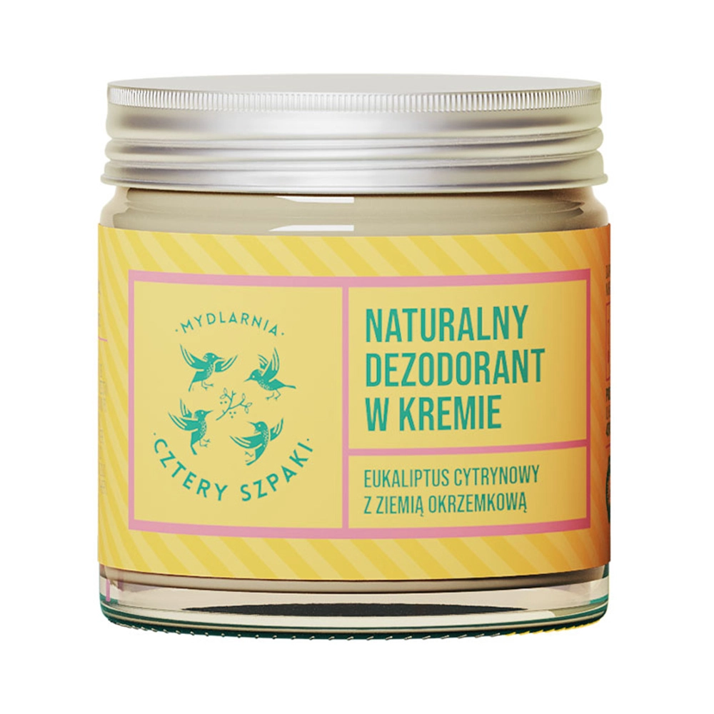 Dezodorant w kremie Eukaliptus Cytrynowy z dodatkiem sody | Cztery Szpaki