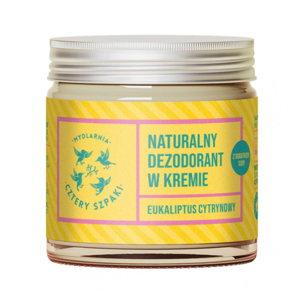 Dezodorant w kremie Eukaliptus Cytrynowy z dodatkiem sody | Cztery Szpaki
