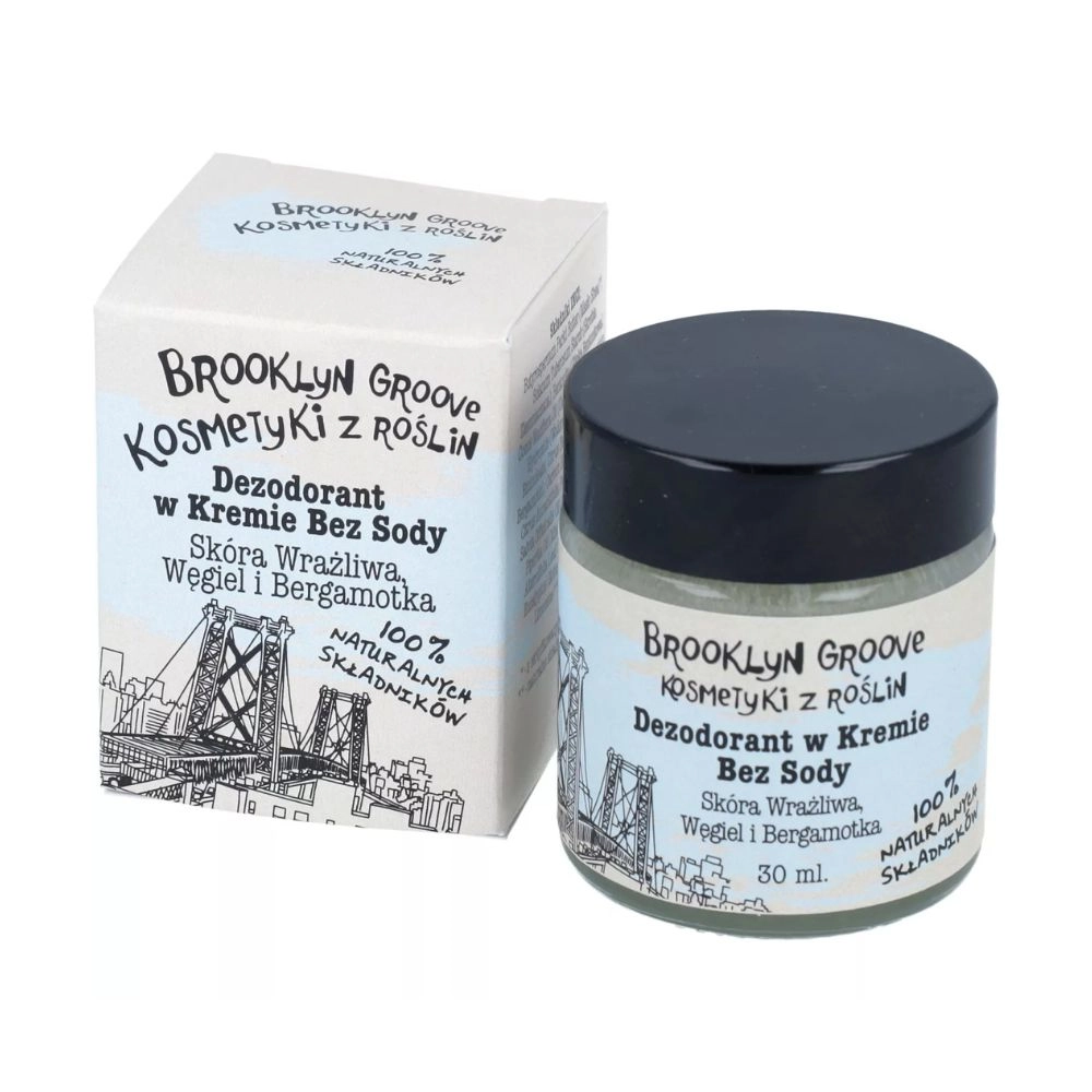 Dezodorant w Kremie Bez Sody - Węgiel i Bergamotka | Brooklyn Groove