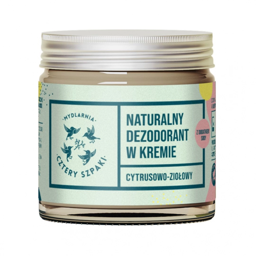 Dezodorant w kremie cytrusowo-ziołowy z dodatkiem sody | Cztery Szpaki
