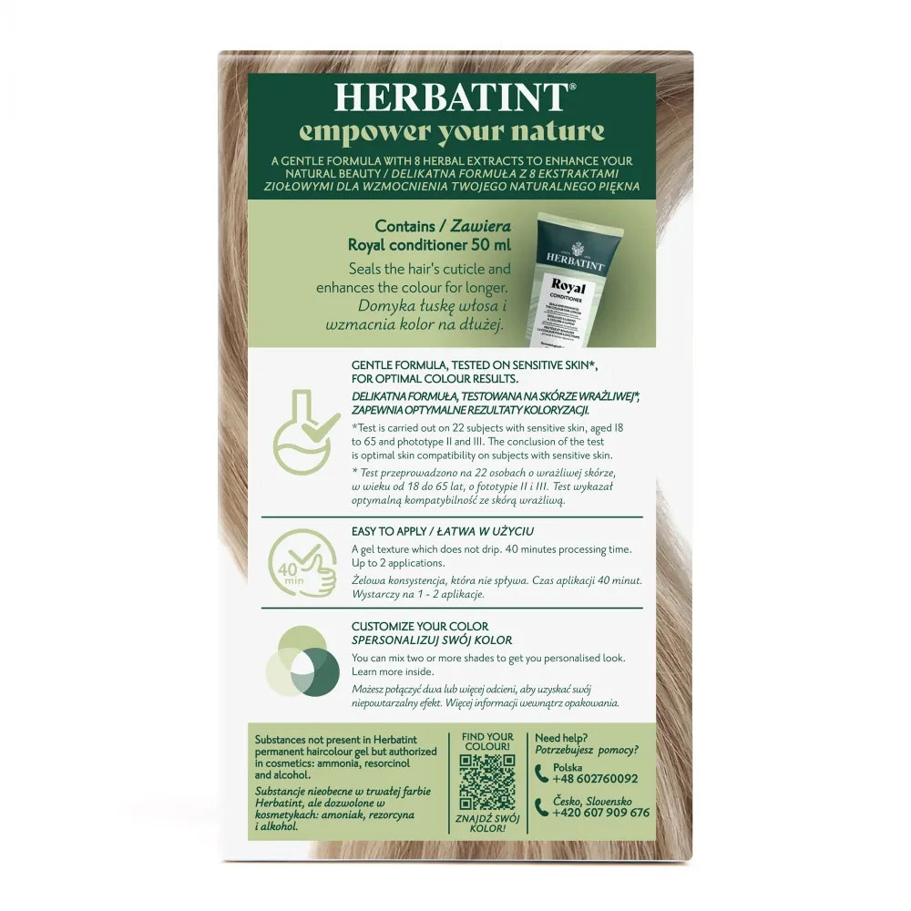 Farba do włosów 10C PLATYNOWY BLOND seria POPIELATA | Herbatint