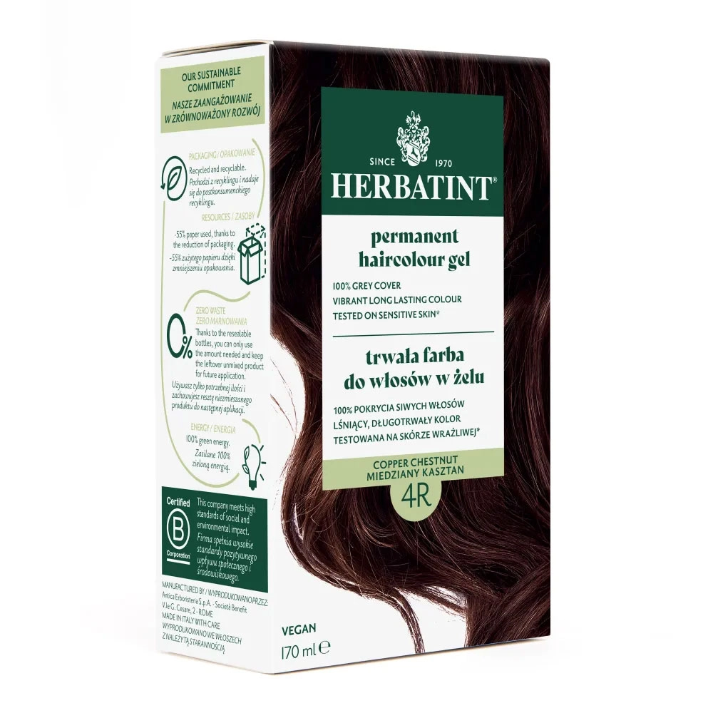 Farba do włosów 4R MIEDZIANY KASZTAN seria MIEDZIANA | Herbatint