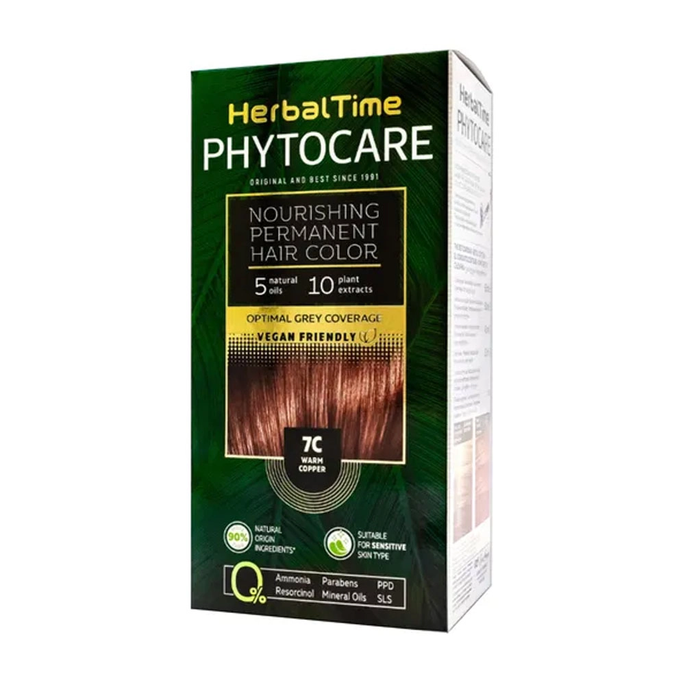 Farba do włosów 7C Warm copper | Herbal Time