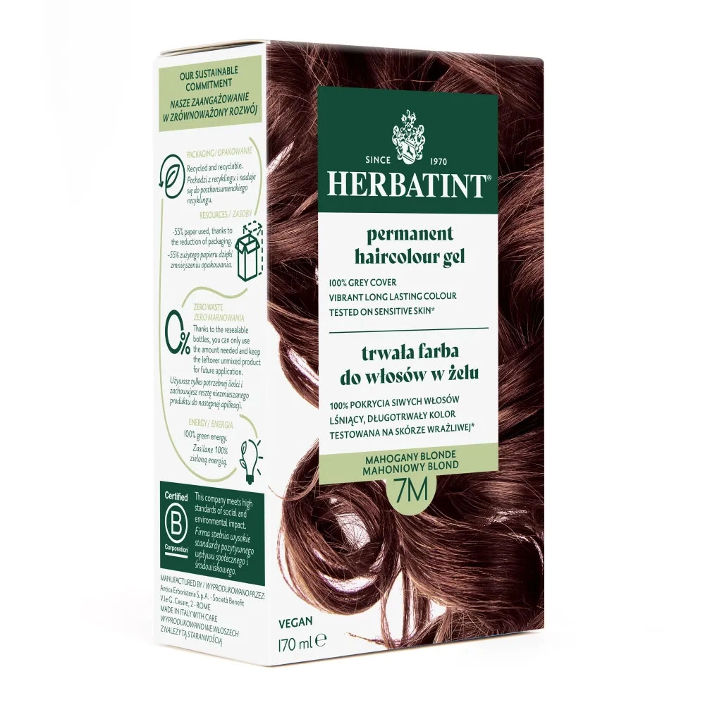 Farba do włosów 7M MAHONIOWY BLOND seria MAHONIOWA | Herbatint
