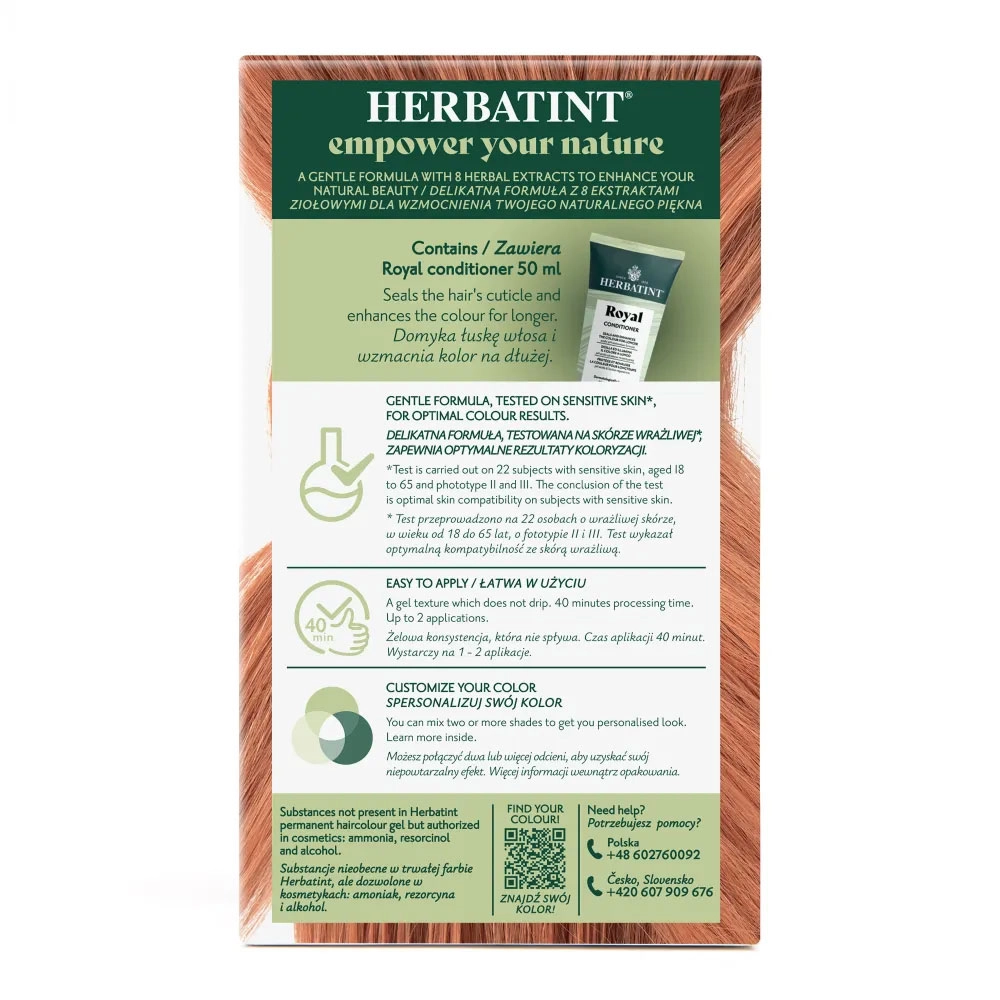 Farba do włosów 8R JASNY MIEDZIANY BLOND seria MIEDZIANA | Herbatint