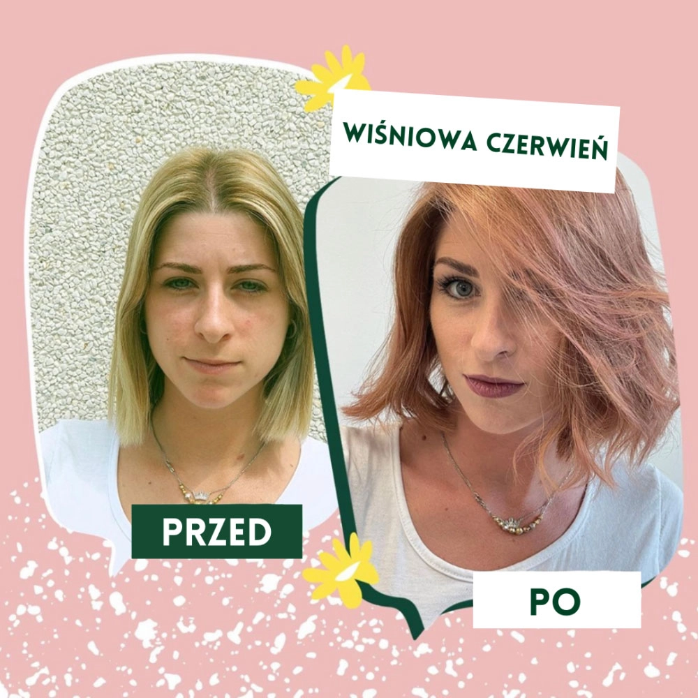 Farba do włosów Vegetal Color 100% ORGANIC Cherry Red Power - Wiśniowa Czerwień | Herbatint