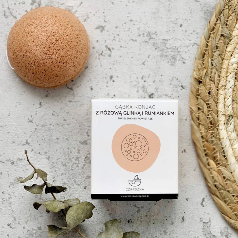 Gąbka konjac z różową glinką i rumiankiem | Czarszka