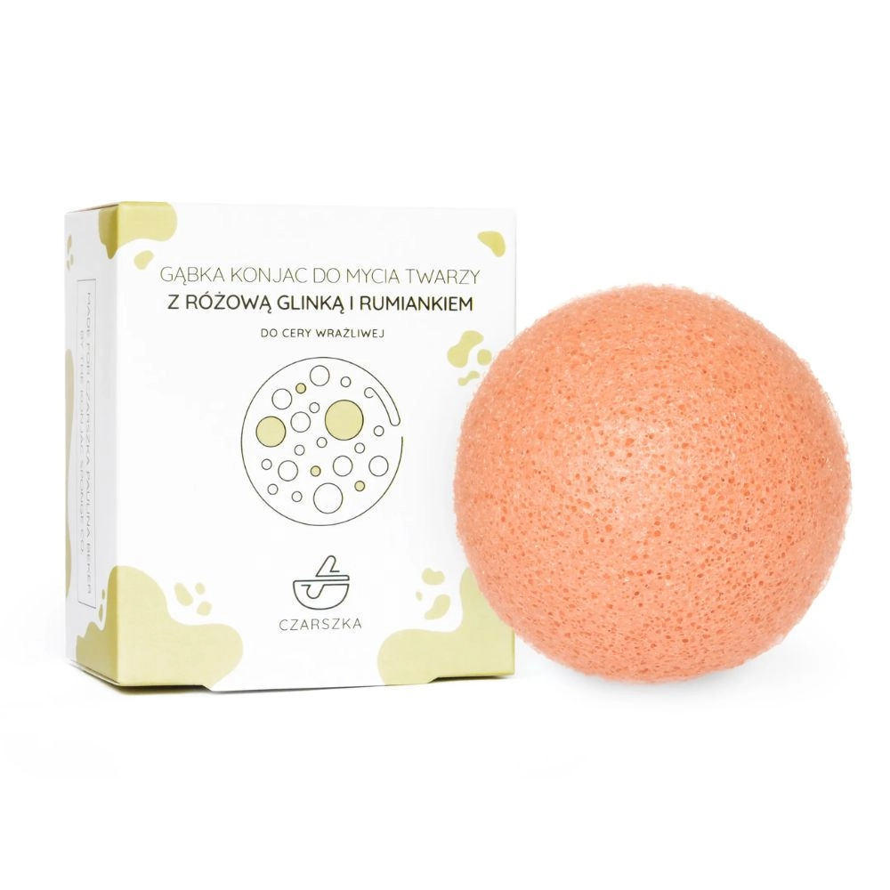 Gąbka konjac z różową glinką i rumiankiem | Czarszka