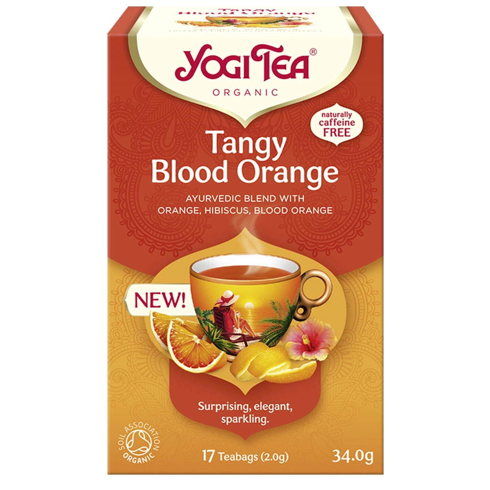 Herbata ajurwedyjska orzeźwiająca czerwona pomarańcza Tangy Bloody Orange | Yogi Tea