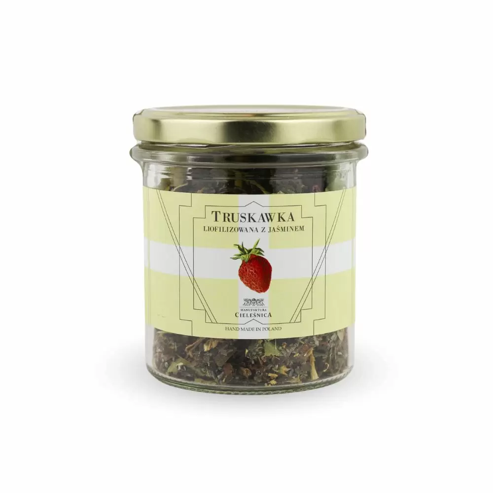Herbata zielona z truskawką liofilizowaną i hibiskusem | Manufaktura Cieleśnica