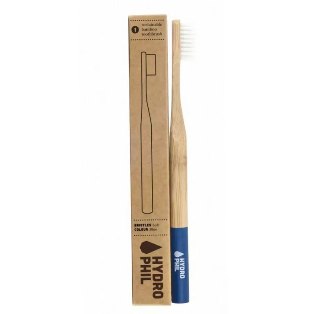 Bambusowa szczoteczka do zębów - włosie miękkie - niebieska | Hydrophil