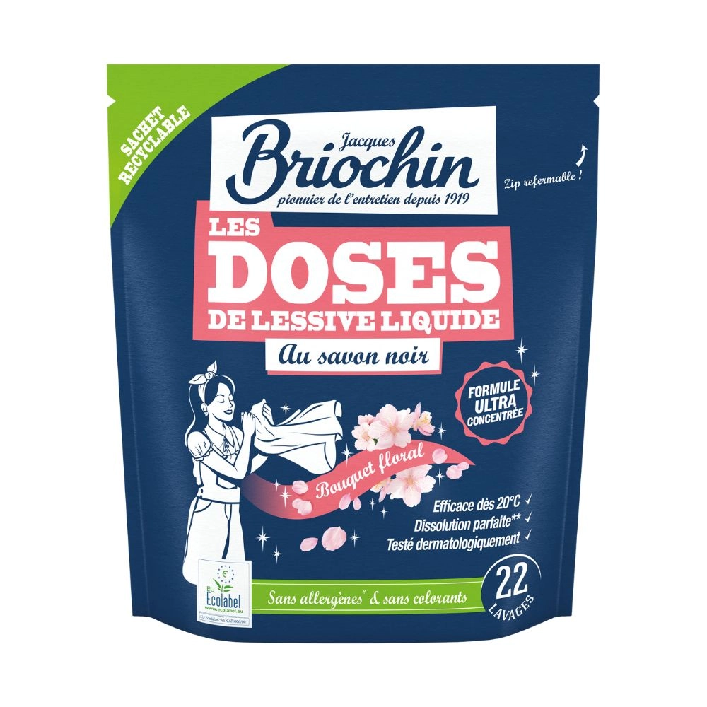 Kapsułki do prania na bazie szarego mydła - Zapach kwiatowy | Briochin