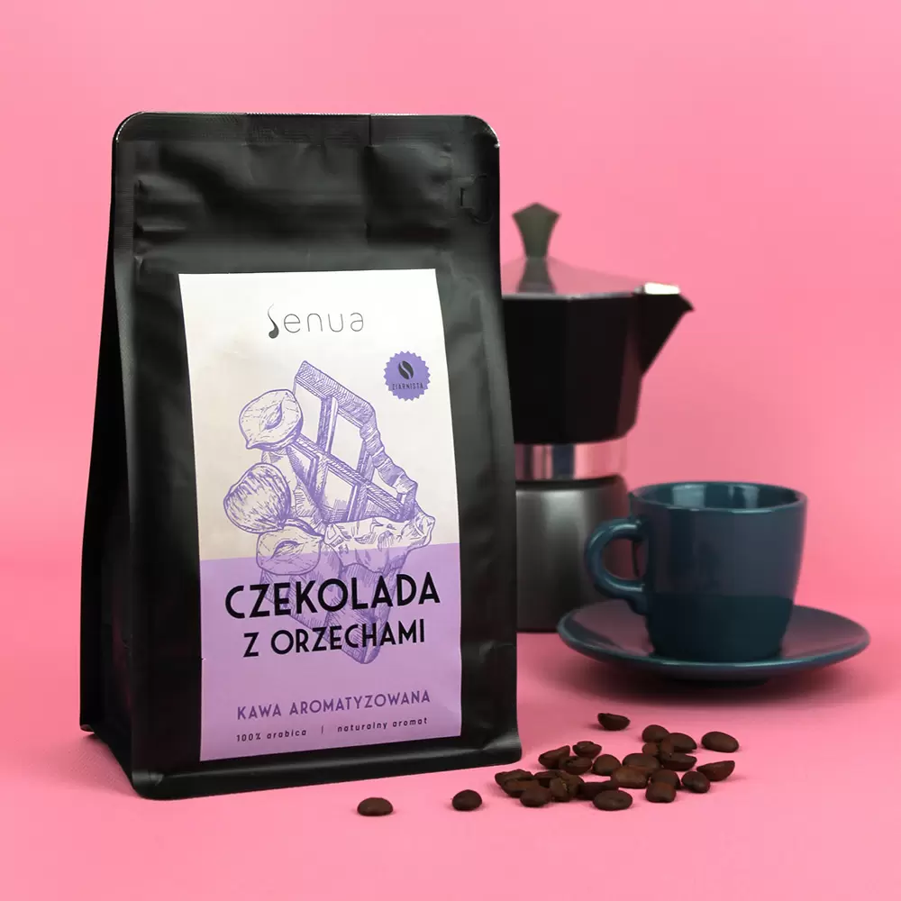 Kawa smakowa aromatyzowana Czekolada z Orzechami - ziarnista | Senua