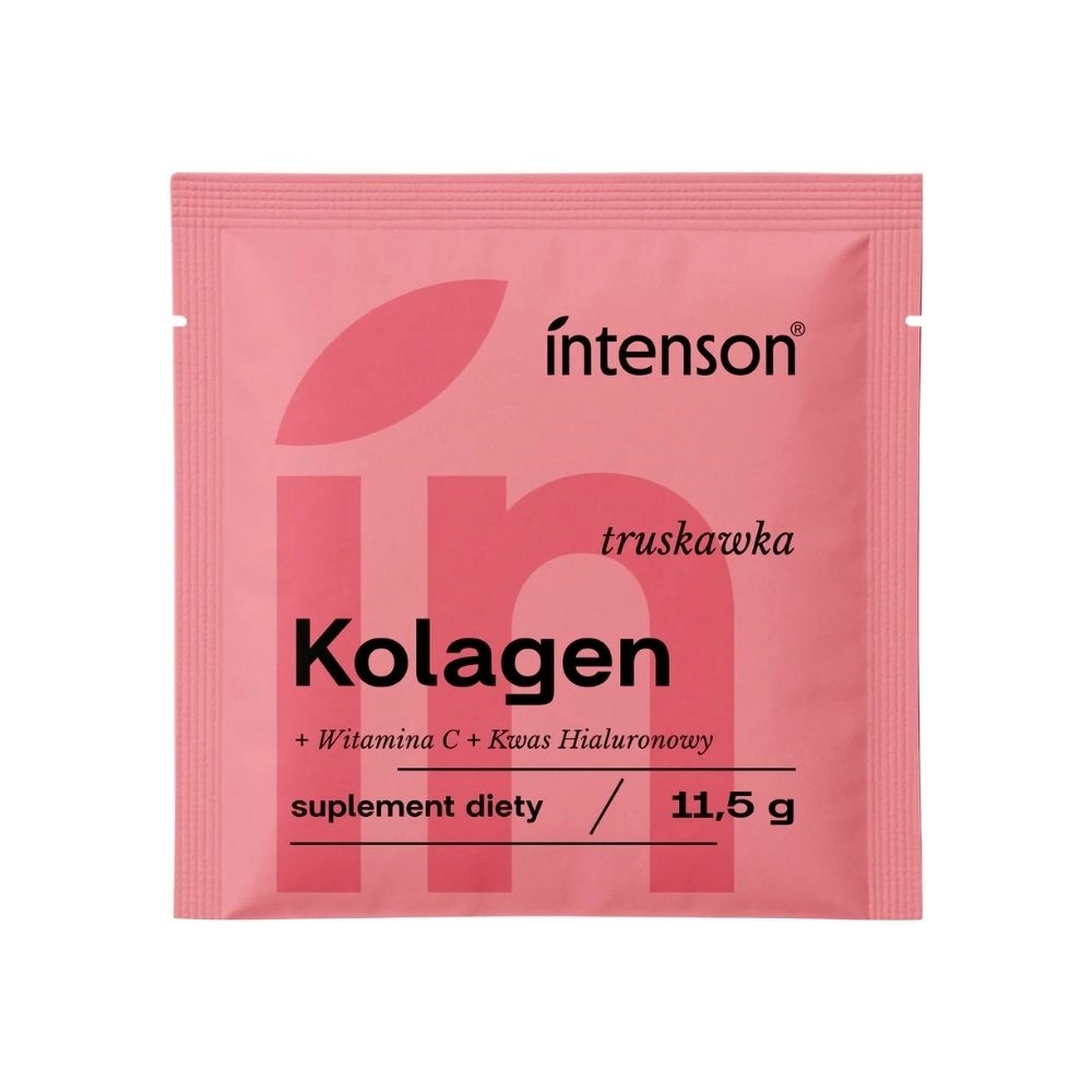 Suplement diety - Kolagen z kwasem hialuronowym i witaminą C - Truskawka | Intenson