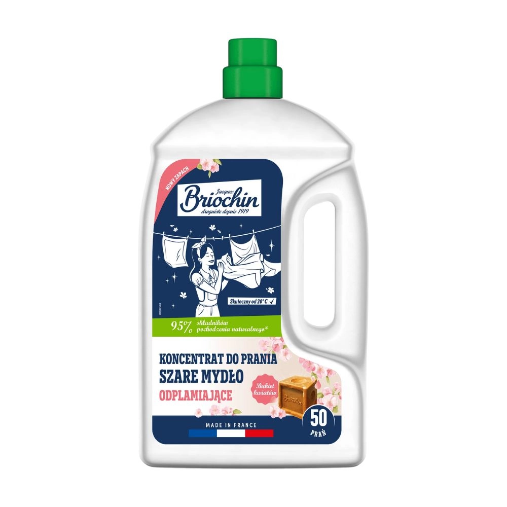 Koncentrat do prania szare mydło odplamiające - Zapach kwiatów | Briochin