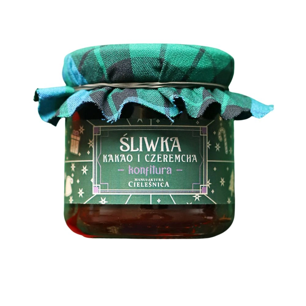 Konfitura świąteczna - Śliwka z kakao i czeremchą | Manufaktura Cieleśnica