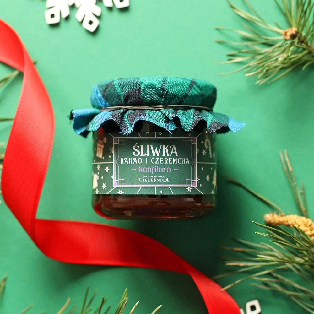 Konfitura świąteczna - Śliwka z kakao i czeremchą | Manufaktura Cieleśnica