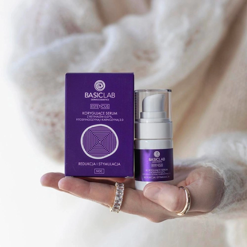 Korygujące serum z retinalem 0,05% - Redukcja i Stymulacja | BasicLab