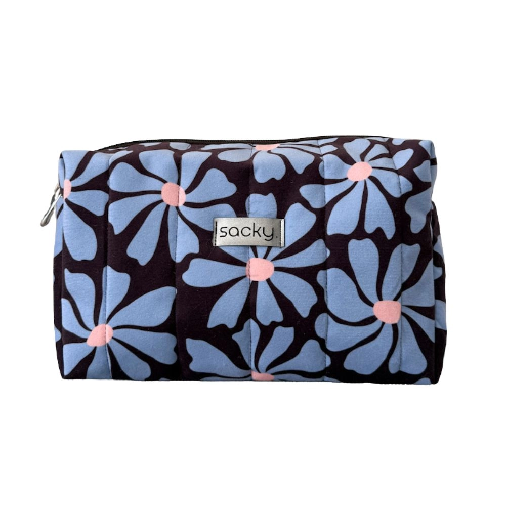 Kosmetyczka pikowana margaretka błękit | Sacky
