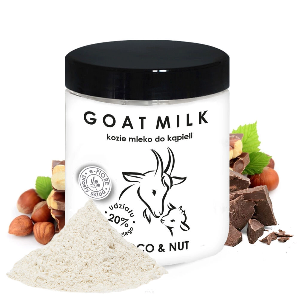Kozie mleko do kąpieli z kolagenem, pantenolem i olejkiem jojoba - Choco and Nut | e-FIORE