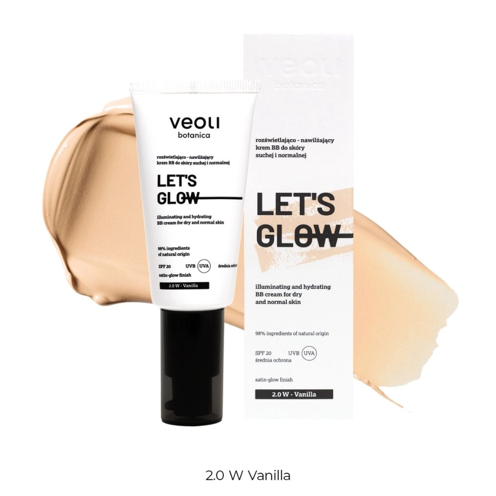 Krem BB rozświetlająco - nawilżający LET'S GLOW | Veoli Botanica