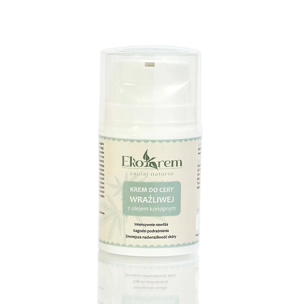 Krem do cery wrażliwej z olejem konopnym | EkoKrem