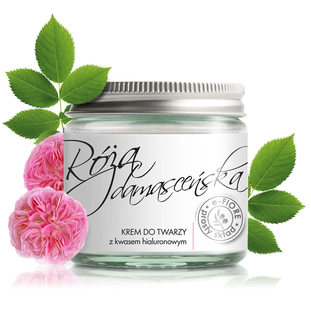 Krem intensywnie nawilżający z Różą Damasceńską i kwasem hialuronowym | e-FIORE