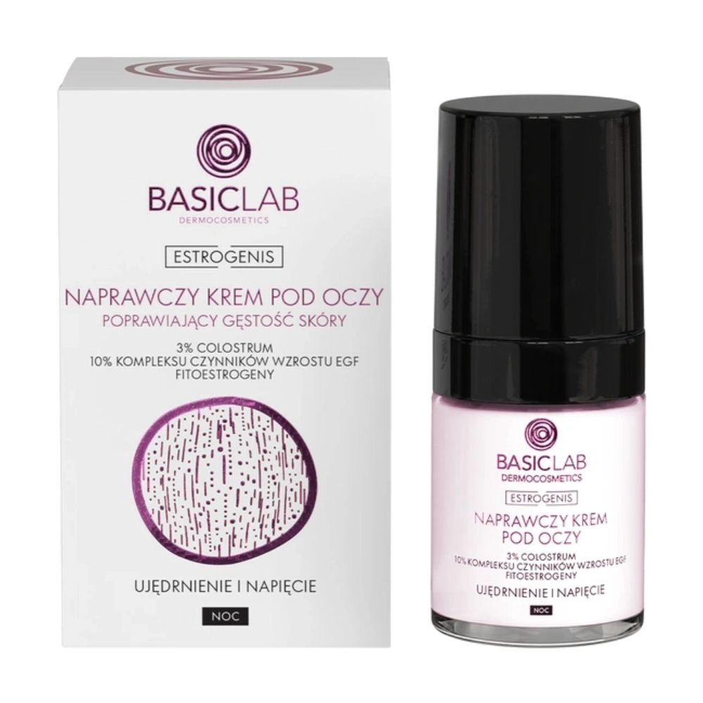 Krem naprawczy pod oczy poprawiający gęstość skóry na noc Ujędrnienie i Napięcie | BasicLab