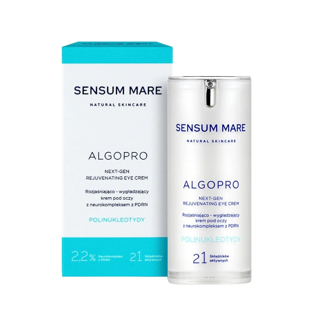Krem pod oczy rozjaśniająco - wygładzający z 2,2% neurokompleksem z PDRN | Sensum Mare