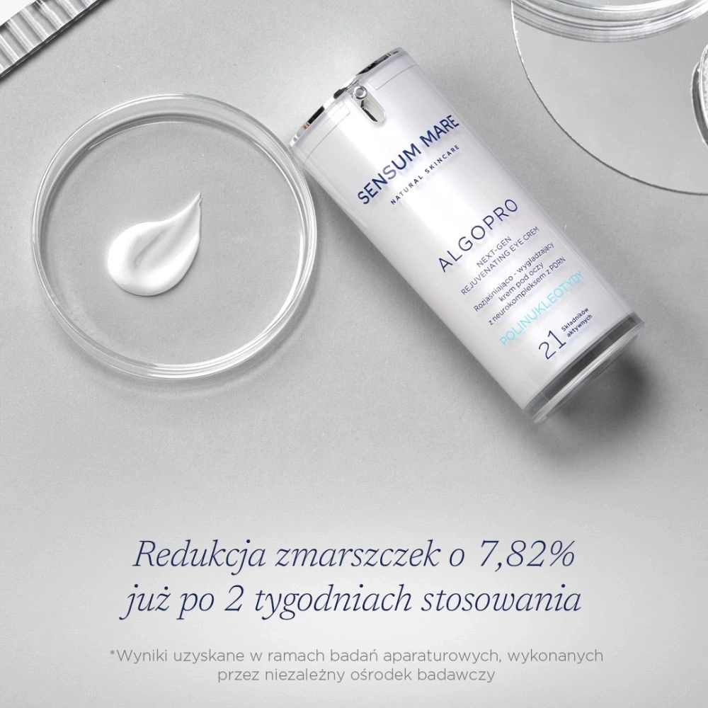 Krem pod oczy rozjaśniająco - wygładzający z 2,2% neurokompleksem z PDRN | Sensum Mare