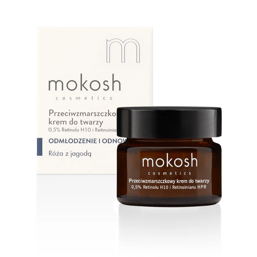 Krem przeciwzmarszczkowy do twarzy 0,5% Retinolu i Retinoinianu Róża z jagodą | Mokosh