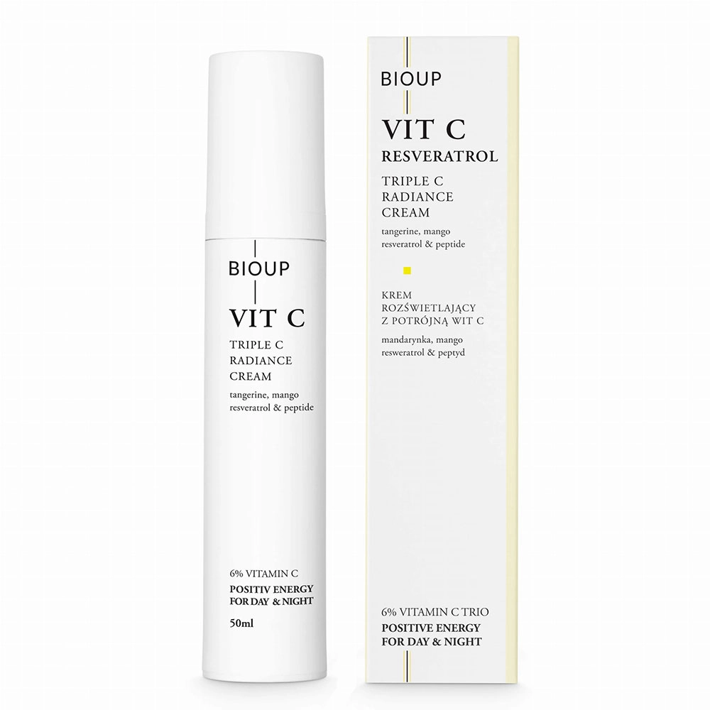 Krem rozświetlający z potrójną witaminą C i reserwatrolem | BIOUP