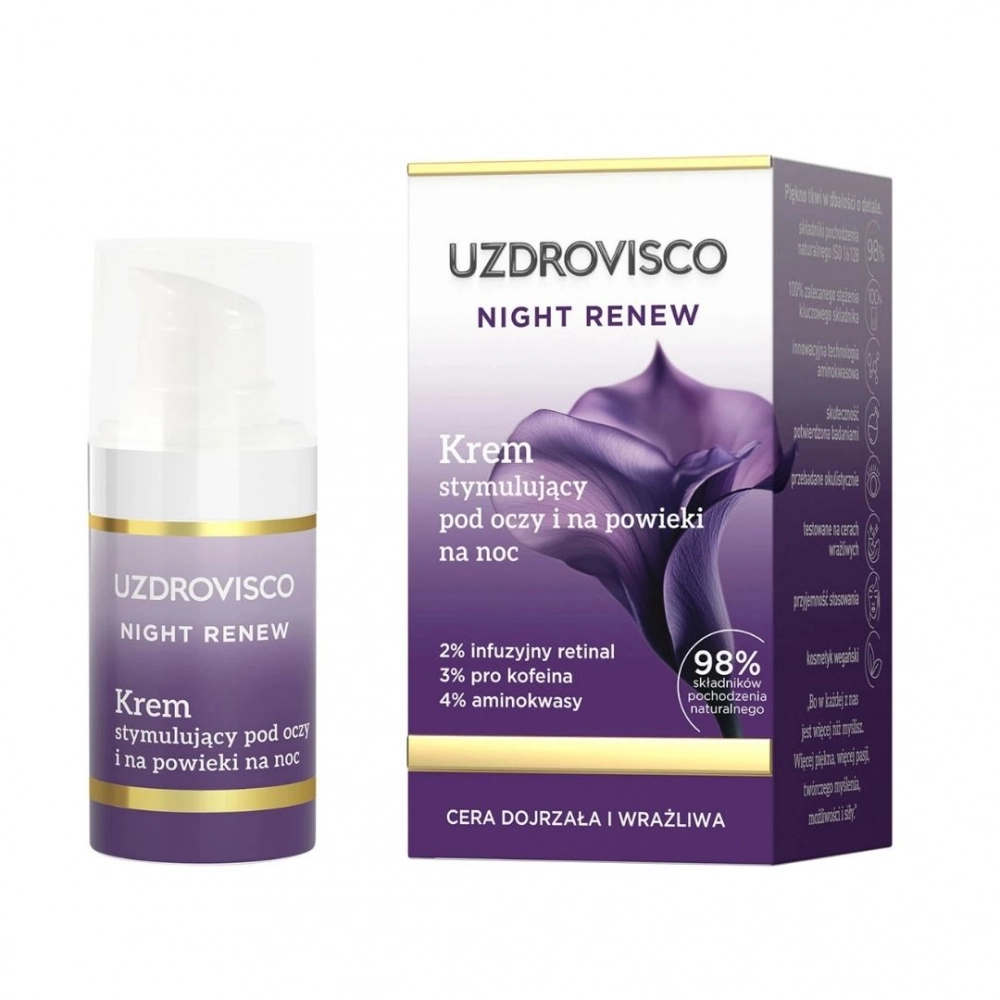 Krem stymulujący pod oczy i na powieki Night Renew | Uzdrovisco