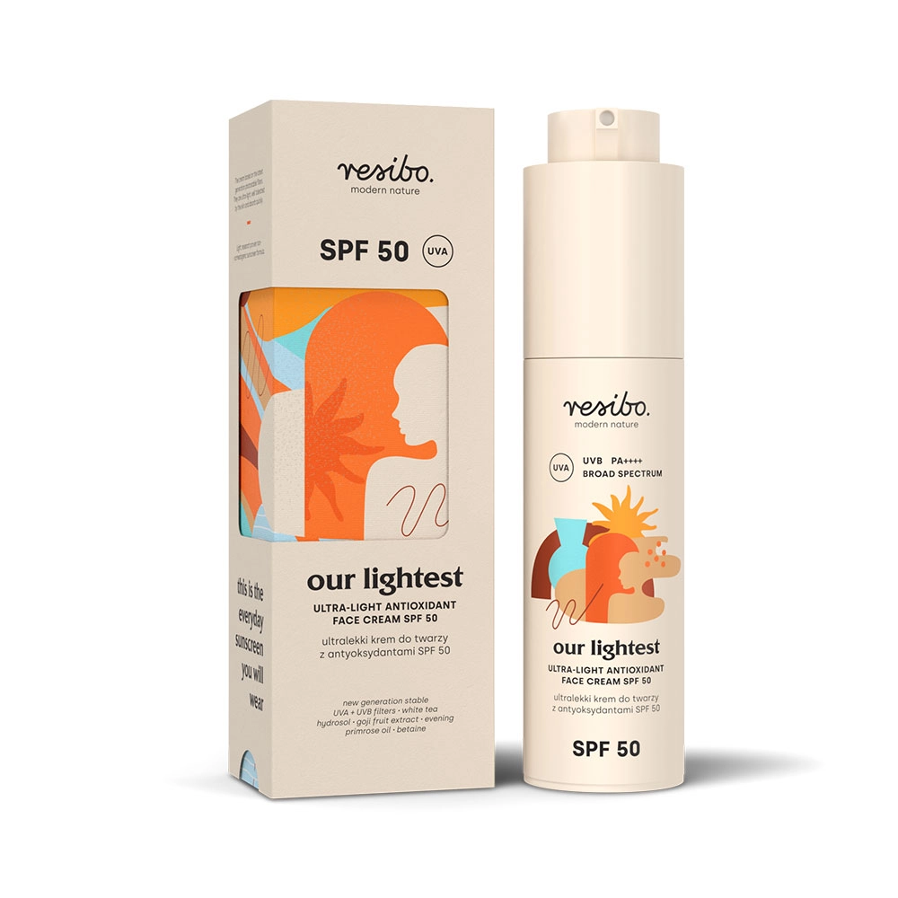 Krem ultralekki z antyoksydantami SPF50 Our Lightest | Resibo