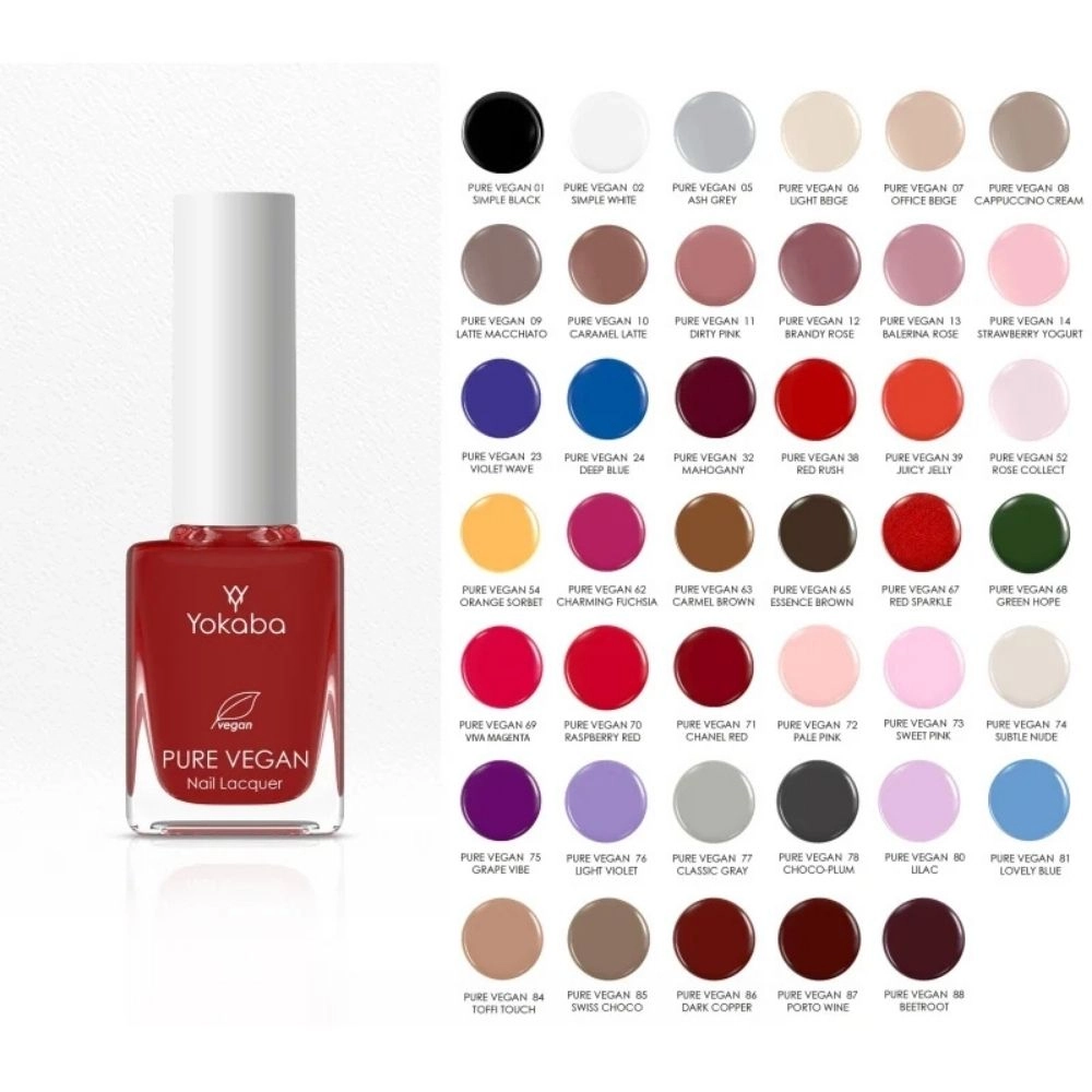Lakier do paznokci klasyczny wegański Pure Vegan | Yokaba