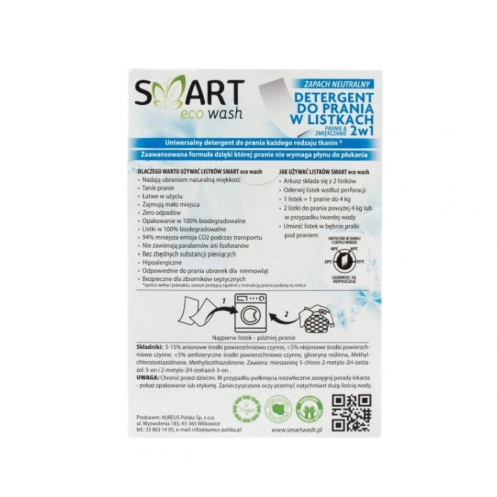 Listki do prania i zmiękczania - zapach neutralny | Smart Wash