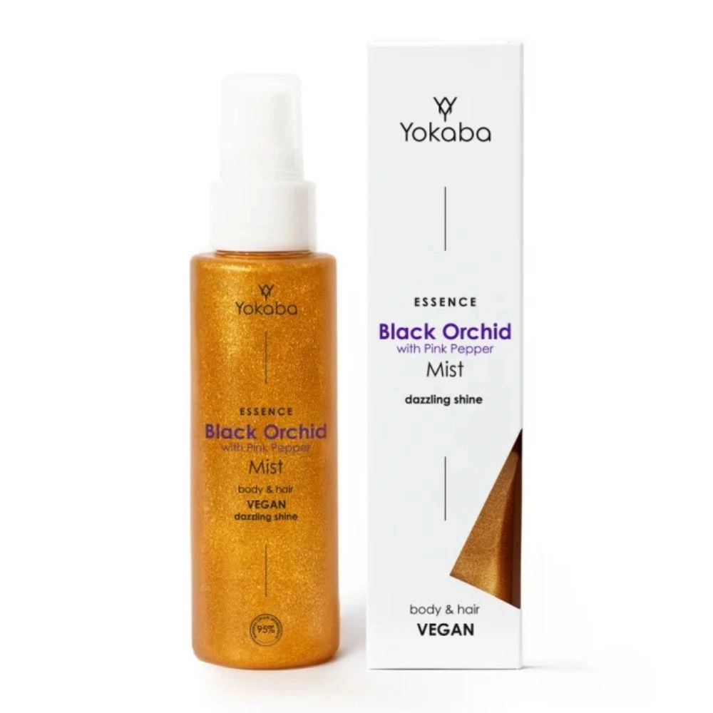 Mgiełka rozświetlająca do ciała i włosów Black Orchid with Pink Pepper | Yokaba